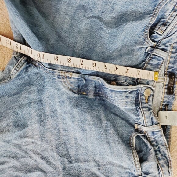 Banana Republic Midrise Loose Stovepipe Wide Leg Button Fly Baggy Jeans 31 - Picture 13 of 14